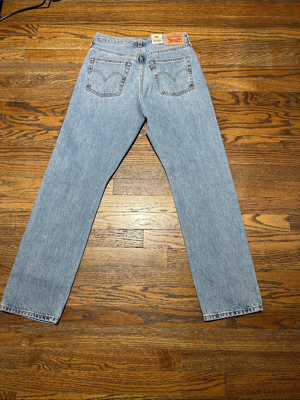 Levi's 501 Original Light Blue Distressed Straight Jeans - Picture 8 of 14